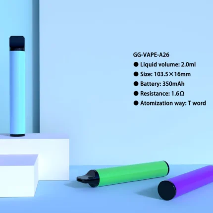 16mm ultra-slim round disposable vape pen with 350mAh efficient battery. Manufactured in Dongguan.