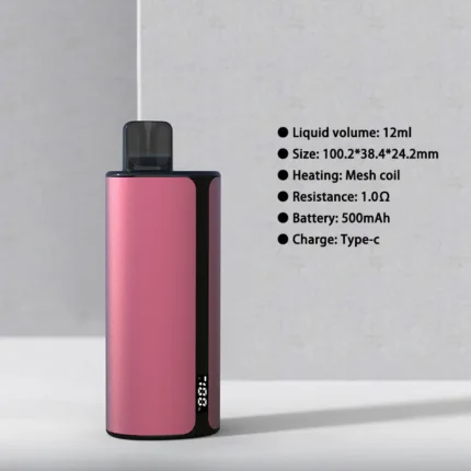 A15 12ml disposable vape featuring smart digital display for battery and liquid monitoring. GG-Vape OEM factory.