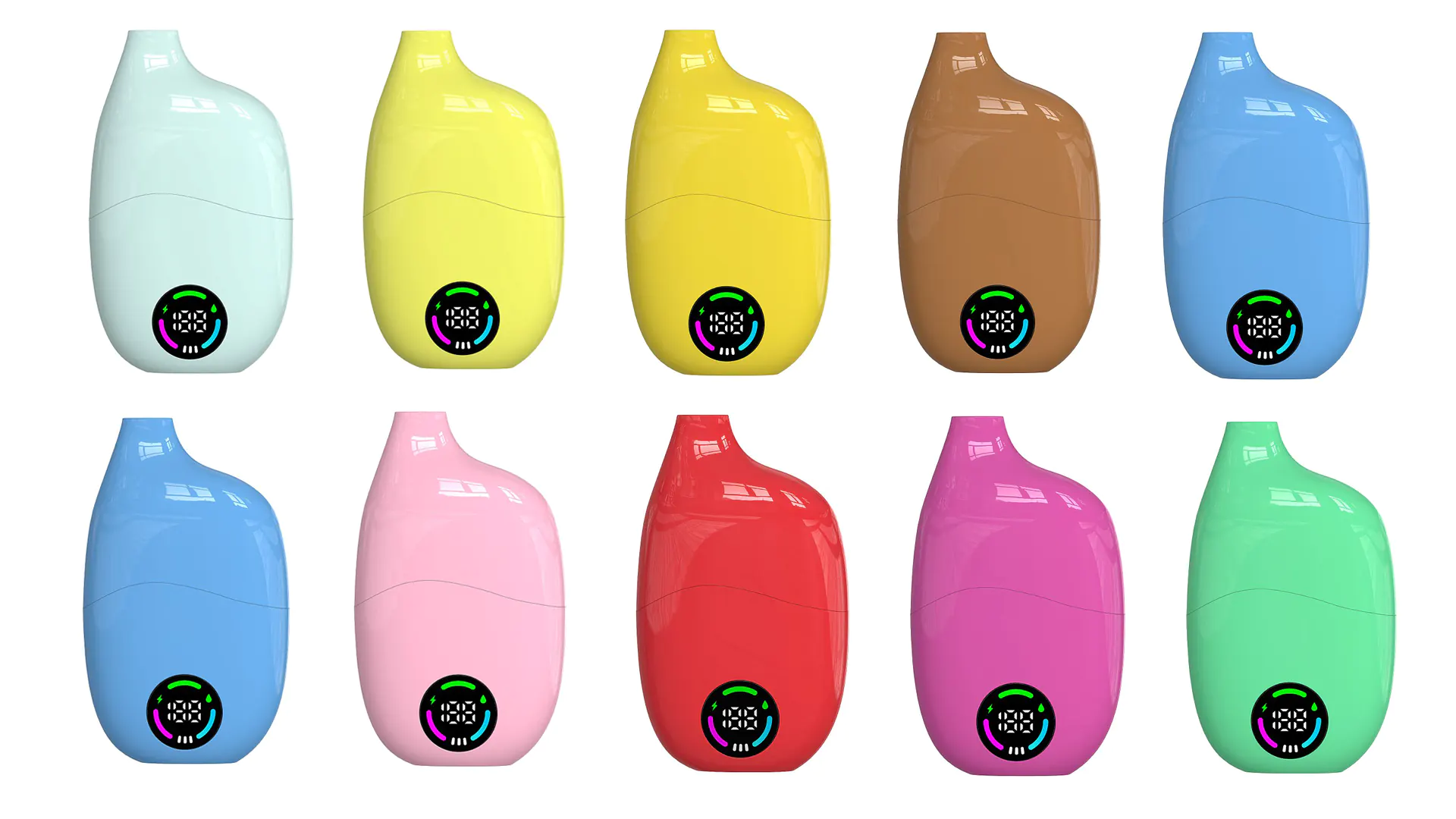 Private Mold Disposable Vape – 15ml Circular LED Display | OEM Custom Branding | 10 Colors