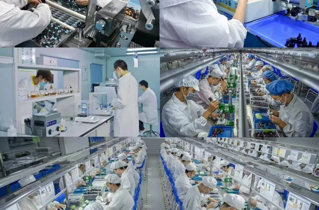 GG-Vape Factory | Vape OEM/ODM Manufacturer | Disposable & Pod Systems 6 Dust-free cleanrooms and automated vape assembly lines at GG-Vape Dongguan manufacturing base, featuring rigorous quality inspection and R&D testing.
