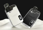 BN62 refillable pod system with zinc-alloy body, PU leather panel and battery-level display, black and white versions