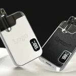 BN62 refillable pod system with zinc-alloy body, PU leather panel and battery-level display, black and white versions