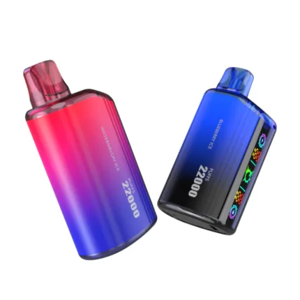 BN71 22ml rechargeable disposable vape with side OLED screen and 1.1Ω dual mesh coil — front and side view
