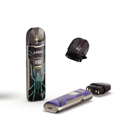 BN96 3ml pod system OEM with digital display, 900mAh rechargeable battery on white background