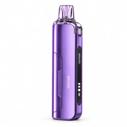 B11 2ml refillable pod system with removable 800mAh battery, purple, angled view