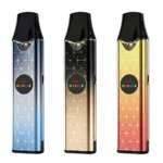 BN12 slim refillable pod system in three gradient finishes: blue-silver, black-gold and yellow-red