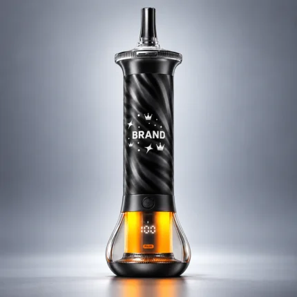 BN83 hookah style disposable vape in black with a PU leather body