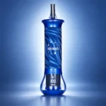 BN83 hookah style disposable vape in blue, with the front screen showing battery level