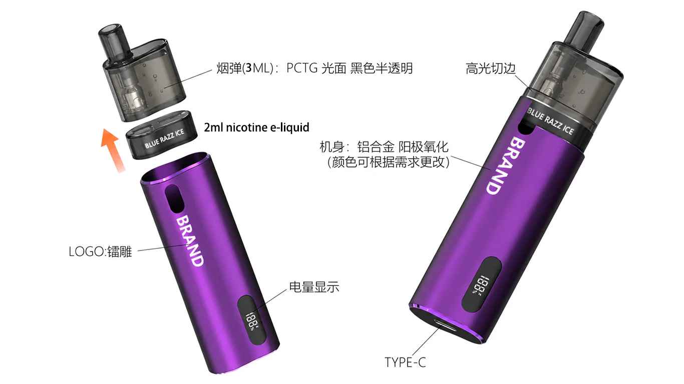 IDEA019 2+3ml mixing-pod set on contoured aluminum body, design rendering